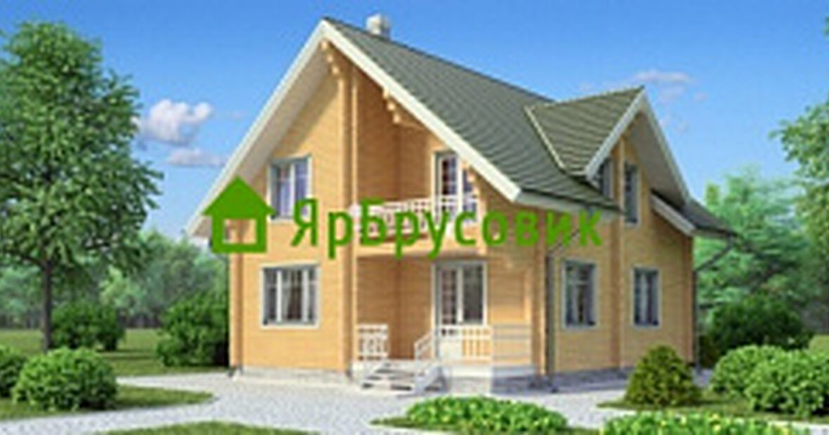 Проект 3D №46. Дом из бруса 10,5Х9 (полуторник)