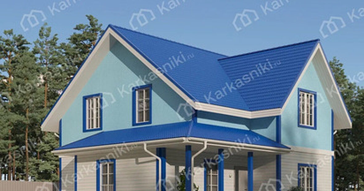 Проект каркасного коттедж с мансардой К-011